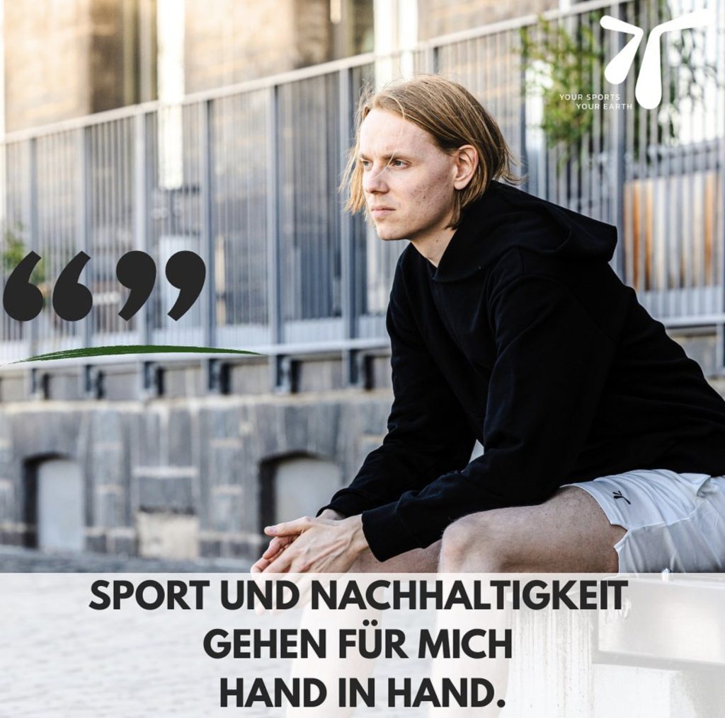 Beitrag „Sport und Nachhaltigkeit gehen für mich Hand in Hand.“: Mann im schwarzen Hoodie